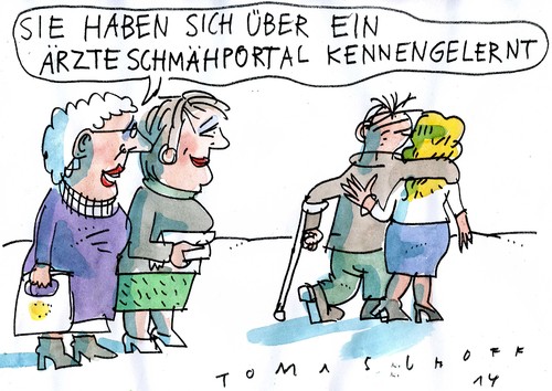 Cartoon: Arztportal (medium) by Jan Tomaschoff tagged arzt,kritik,internet,arzt,kritik,internet