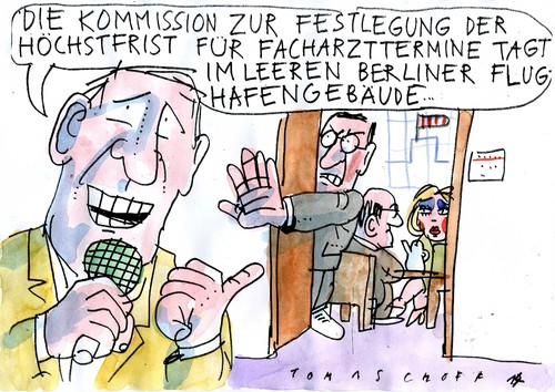 Cartoon: Arzttermine (medium) by Jan Tomaschoff tagged termine,überschreitungen,termine,überschreitungen
