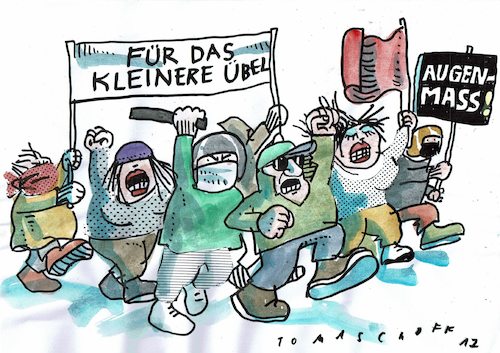 Cartoon: Augenmass (medium) by Jan Tomaschoff tagged radikalismus,meinungsstreit,radikalismus,meinungsstreit