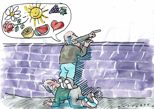 Cartoon: Aussichten (medium) by Jan Tomaschoff tagged versprechen,illusionen,versprechen,illusionen