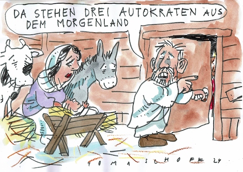 Cartoon: Autokraten (medium) by Jan Tomaschoff tagged weihnacht,könige,stall,krippe,weihnacht,könige,stall,krippe