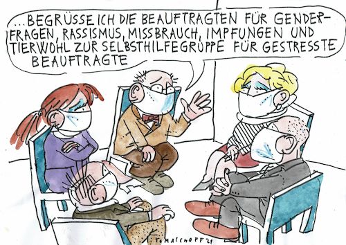 Cartoon: Beauftragt (medium) by Jan Tomaschoff tagged beauftragte,probleme,beauftragte,probleme