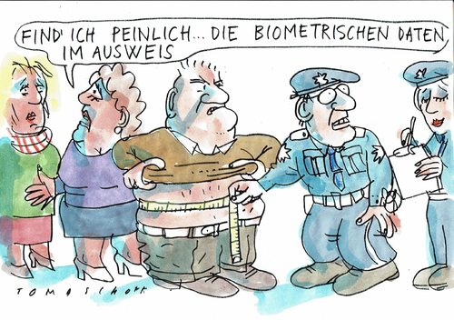 Cartoon: biometrisch (medium) by Jan Tomaschoff tagged ausweis,übergewicht,ausweis,übergewicht