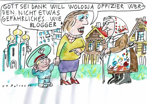 Cartoon: Blogger (medium) by Jan Tomaschoff tagged russland,putin,autokratie,russland,putin,autokratie