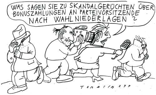 Cartoon: Boni (medium) by Jan Tomaschoff tagged bonuszahlungen,manager,politiker,wahlen