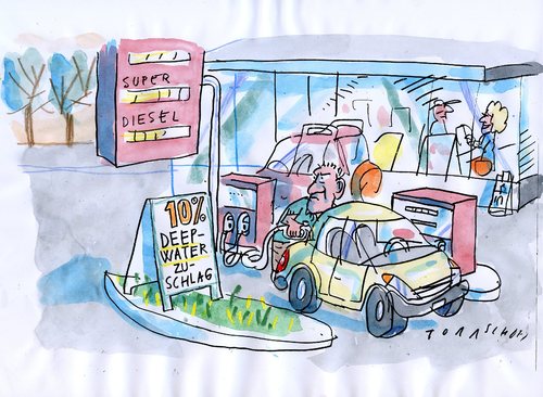 Cartoon: BP (medium) by Jan Tomaschoff tagged ölpest,golf,mexiko,bp,benzinpreis,ölpest,golf,mexiko,benzinpreis