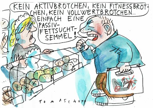 Cartoon: Brötchen (medium) by Jan Tomaschoff tagged gesundheit,genuß,lebensmittel,ernährung,gesundheit,genuß,lebensmittel,ernährung