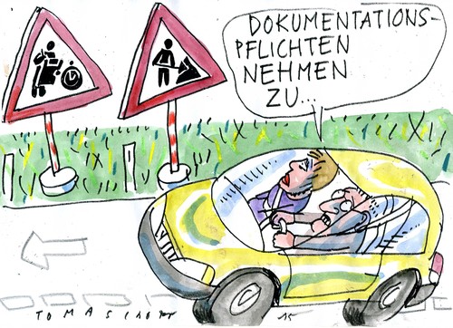 Cartoon: Bürokratie (medium) by Jan Tomaschoff tagged dokumentationspflicht,bürokratie,dokumentationspflicht,bürokratie