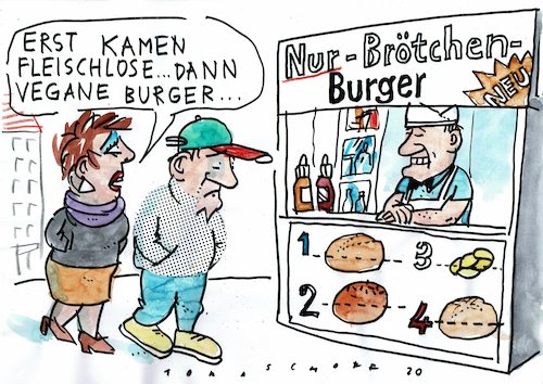 Cartoon: Burger (medium) by Jan Tomaschoff tagged ernäherung,gesundheit,fleisch,ernäherung,gesundheit,fleisch