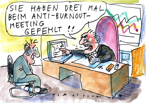 Cartoon: Burnout (medium) by Jan Tomaschoff tagged burnout,burnout,arbeit,job,stress