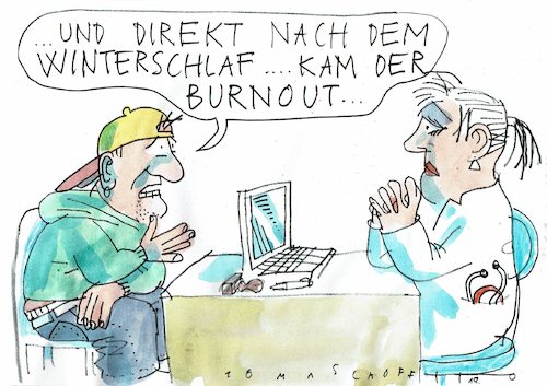 Cartoon: Burnout (medium) by Jan Tomaschoff tagged butrnout,stress,butrnout,stress