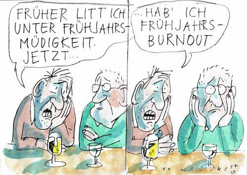 Cartoon: burnout (medium) by Jan Tomaschoff tagged frühling,burnout,frühling,burnout