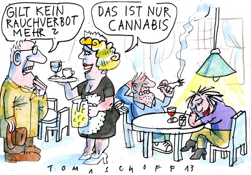 Cartoon: Cannabis für alle (medium) by Jan Tomaschoff tagged cannabis,drogen,rauchverbot,cannabis,drogen,rauchverbot