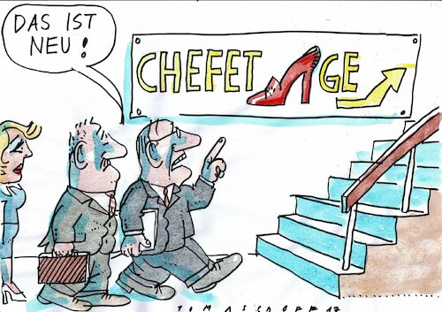 Cartoon: Chefetage (medium) by Jan Tomaschoff tagged frauen,karriere,quote,frauen,karriere,quote