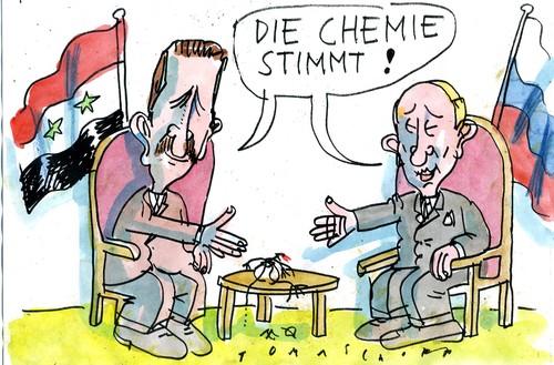 Cartoon: Chemie in Syrien (medium) by Jan Tomaschoff tagged syrien,krieg,chemische,waffen,syrien,krieg,chemische,waffen