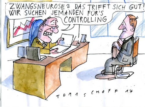Cartoon: controlling (medium) by Jan Tomaschoff tagged neurosen,wirtschaft,controlling,neurosen,wirtschaft,controlling