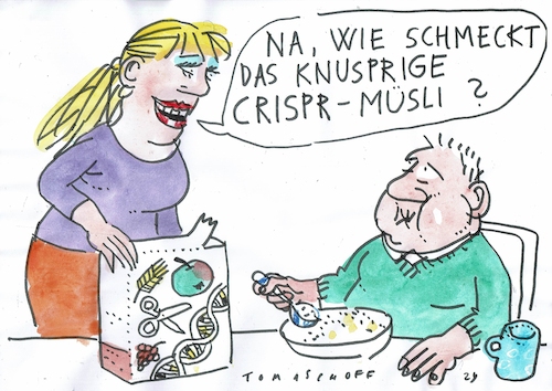 Cartoon: CRISPR (medium) by Jan Tomaschoff tagged genetik,crispr,ernährung,genetik,crispr,ernährung