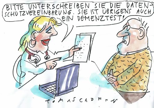 Cartoon: Datenschutz (medium) by Jan Tomaschoff tagged datenschutz,bürokratie,datenschutz,bürokratie