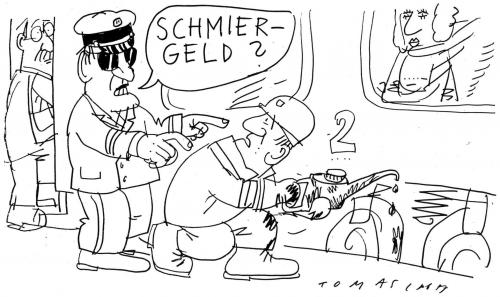 Cartoon: DB-Korruption (medium) by Jan Tomaschoff tagged deutsche,bahn,mitarbeiterüberwachung,mehdorn