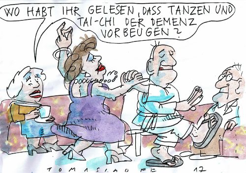 Cartoon: Demenzvermeidung (medium) by Jan Tomaschoff tagged demenz,alzheimer,bewegung,demenz,alzheimer,bewegung