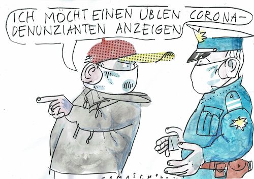 Cartoon: Denunziant (medium) by Jan Tomaschoff tagged corona,regeln,corona,regeln