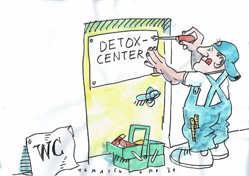 Cartoon: Detox (medium) by Jan Tomaschoff tagged gesundheuit,neturheilkunde,gesundheuit,neturheilkunde