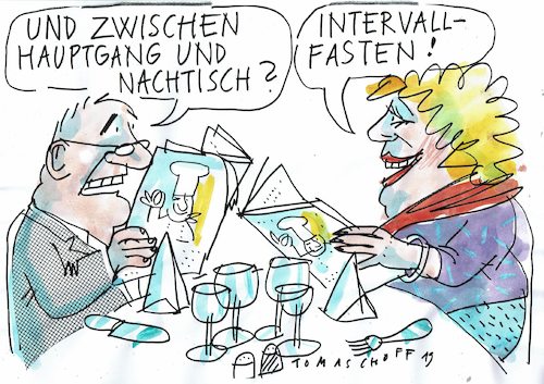 Cartoon: Diät (medium) by Jan Tomaschoff tagged intervallfasten,intervallfasten