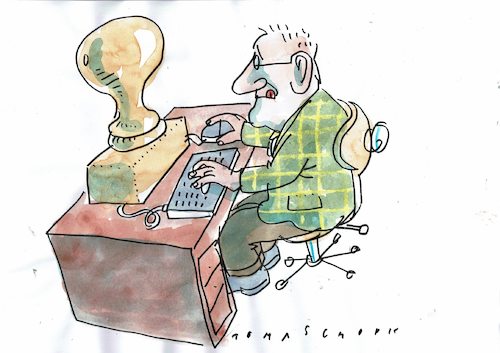 Cartoon: Digital (medium) by Jan Tomaschoff tagged digitalisiserung,verwaltung,digitalisiserung,verwaltung