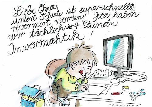 Cartoon: Digitalisierung der Schule (medium) by Jan Tomaschoff tagged schule,internet,digitalisierung,schule,internet,digitalisierung