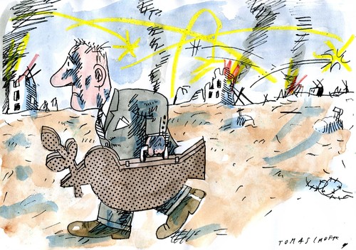 Cartoon: Diplomatische Lösung (medium) by Jan Tomaschoff tagged kriege,diplomatie,kriege,diplomatie
