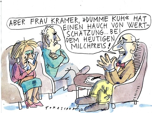 Cartoon: dumme Kuh (medium) by Jan Tomaschoff tagged partnerschaft,therapie,partnerschaft,therapie