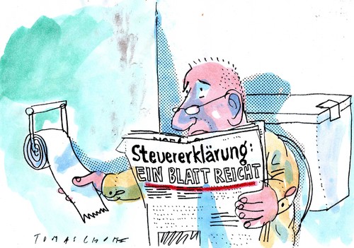 Cartoon: Ein Blatt (medium) by Jan Tomaschoff tagged steuern,steuern,steuererklärung