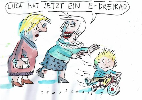 Cartoon: Elektro (medium) by Jan Tomaschoff tagged elektro,mobilität,kind,elektro,mobilität,kind