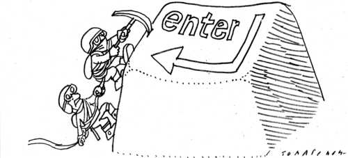 Cartoon: Enter (medium) by Jan Tomaschoff tagged enter,computer,enter,computer