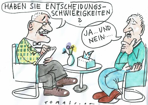 Cartoon: Entscheidung (medium) by Jan Tomaschoff tagged psyche,entscheidungsfreude,probleme,psyche,entscheidungsfreude,probleme