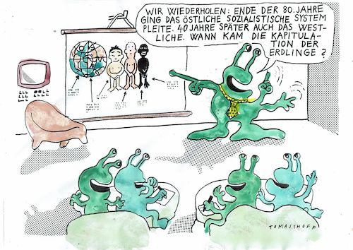 Cartoon: Erdlinge (medium) by Jan Tomaschoff tagged zukunft,erde,katastrophen,zukunft,erde,katastrophen