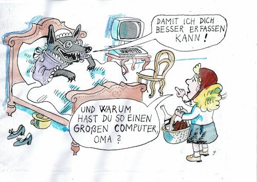 Cartoon: Erfassung (medium) by Jan Tomaschoff tagged pc,daten,datenschutz,pc,daten,datenschutz