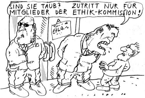 Cartoon: Ethik-Kommision (medium) by Jan Tomaschoff tagged ethikkommission,ethikkommission,ethik