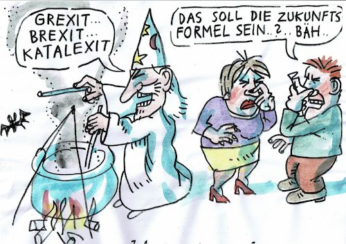 Cartoon: exit (medium) by Jan Tomaschoff tagged nationalismus,autonomie,zusammenarbeit,nationalismus,autonomie,zusammenarbeit