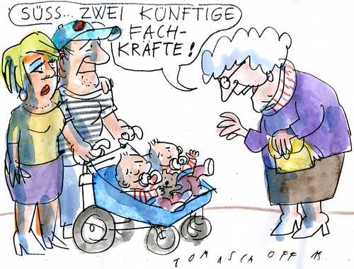 Cartoon: Fachkräfte (medium) by Jan Tomaschoff tagged demografie,fachkräftemangel,demografie,fachkräftemangel