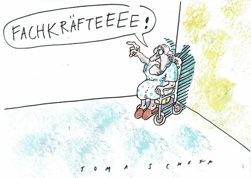 Cartoon: Fachkräfte (medium) by Jan Tomaschoff tagged pflege,personalmangen,fachkräftemangel,pflege,personalmangen,fachkräftemangel