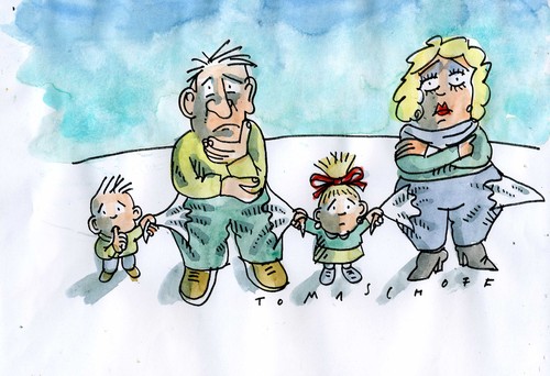Cartoon: Familie (medium) by Jan Tomaschoff tagged familie,finanzen,familie,finanzen