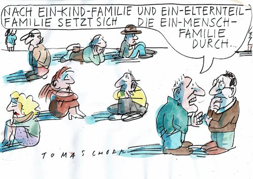 Cartoon: Familie (medium) by Jan Tomaschoff tagged famile,einsamkeit,famile,einsamkeit