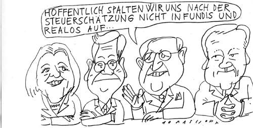 Cartoon: FDP (medium) by Jan Tomaschoff tagged fdp,fundis,realos,steuerschätzung