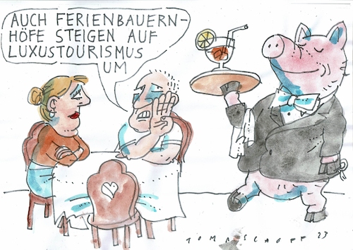 Cartoon: Ferien (medium) by Jan Tomaschoff tagged luxus,tourismus,luxus,tourismus