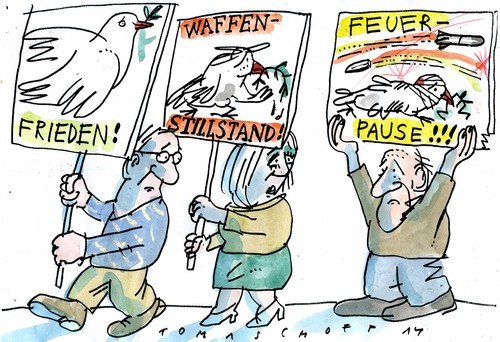 Cartoon: Feuerpause (medium) by Jan Tomaschoff tagged naher,osten,naher,osten