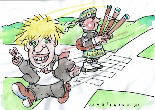 Cartoon: flott (medium) by Jan Tomaschoff tagged brexit,johnson,schottland,brexit,johnson,schottland