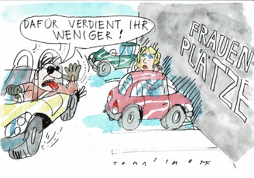 Cartoon: Frauenparkplätze (medium) by Jan Tomaschoff tagged gleichstellunh,gender,gleichstellunh,gender