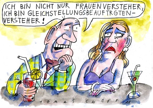 Cartoon: Frauenversteher (medium) by Jan Tomaschoff tagged gleichberechtigung,frauenquote,frauen,frauen,frauenquote,gleichberechtigung