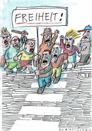 Cartoon: Freiheit (medium) by Jan Tomaschoff tagged konvention,regel,mut,freiheit,konvention,regel,mut,freiheit